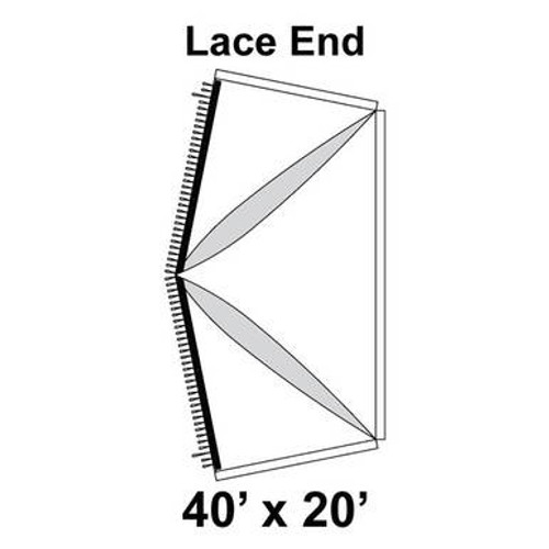 40' x 20' Premiere I High Peak Tent Lace End, 16 oz. Ratchet Top, Solid White 40' x 20' Premiere I High Peak Tent Lace End, 16 oz. Ratchet Top, Solid White
