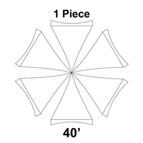 40' White Hexagon Pinnacle Series Cross Cable Tent