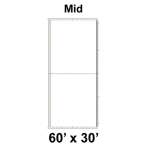 60' x 30' Classic Pole Tent Mid, 16 oz. Ratchet Top, Solid White