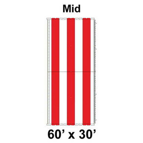 60' x 30' Classic Pole Tent Mid, 16 oz. Ratchet Top, White and Red 60' x 30' Classic Pole Tent Mid, 16 oz. Ratchet Top, White and Red