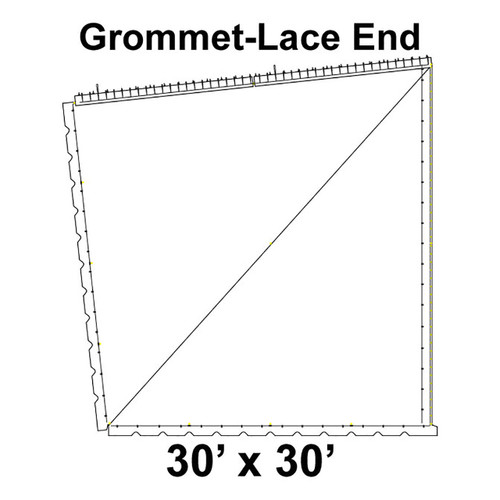 60' Classic Pole Tent End Section 4 of 4, 16 oz. Ratchet Top, Solid White (30'x30'-Grommet Lace) 60' Classic Pole Tent End Section 4 of 4, 16 oz. Ratchet Top, Solid White (30'x30'-Grommet Lace)