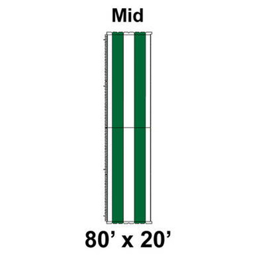 80' x 20' Classic Pole Tent Mid, 16 oz. Ratchet Top, White and Forest Green