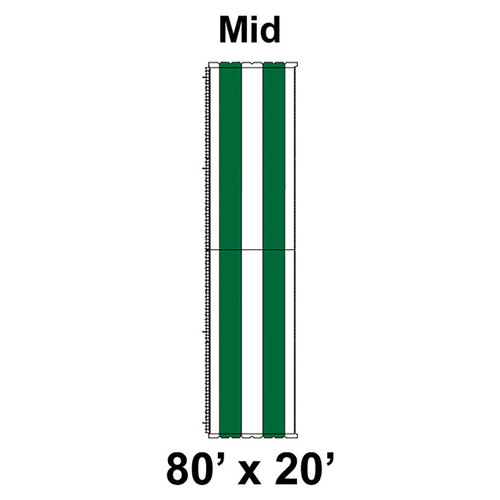 80' x 20' Classic Pole Tent Mid, 16 oz. Ratchet Top, White and Forest Green