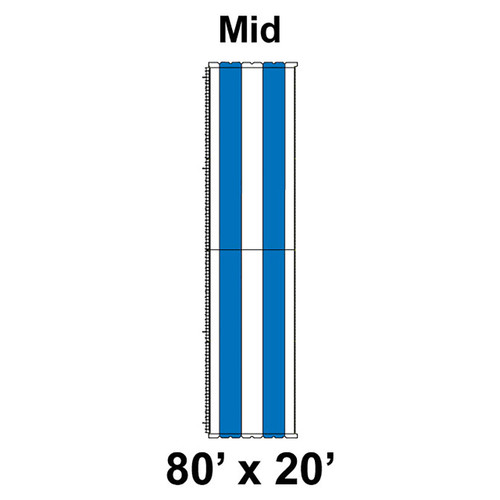 80' x 20' Classic Pole Tent Mid, 16 oz. Ratchet Top, White and Blue-product-main_image -product-main_image