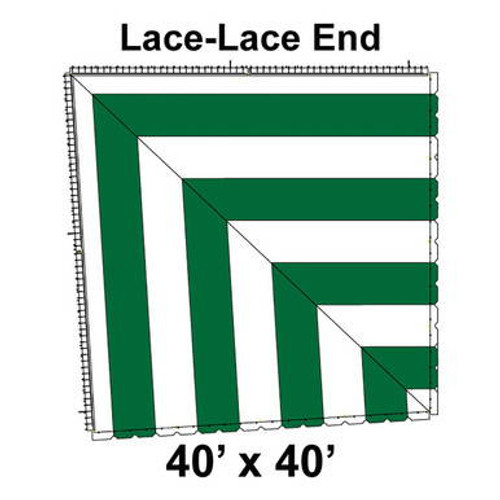 80' Classic Pole Tent End Section 1 of 4, 16 oz. Ratchet Top, White and Forest Green (40'x40'-Lace Lace) 80' Classic Pole Tent End Section 1 of 4, 16 oz. Ratchet Top, White and Forest Green (40'x40'-Lace Lace)
