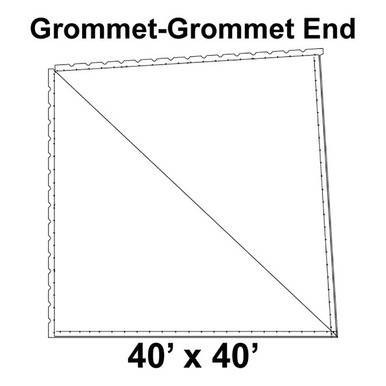 80' Classic Pole Tent End Section 3 of 4, 16 oz. Ratchet Top, Solid White, with grommets for easy setup, designed for 40'x40' pole tents.