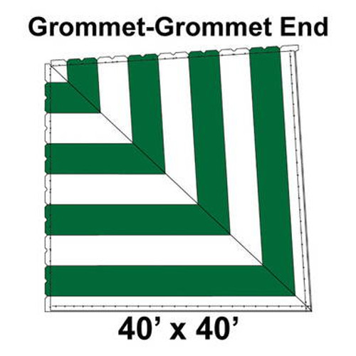 80' Classic Pole Tent End Section 3 of 4, 16 oz. Ratchet Top, White and Forest Green (40'x40'-Grommet Grommet) 80' Classic Pole Tent End Section 3 of 4, 16 oz. Ratchet Top, White and Forest Green (40'x40'-Grommet Grommet)