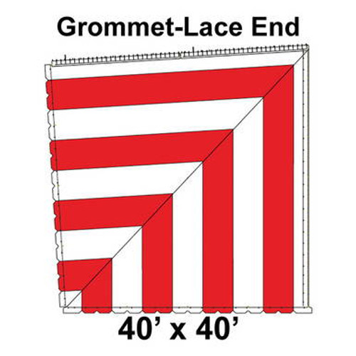 80' Classic Pole Tent End Section 4 of 4, 16 oz. Ratchet Top, White and Red (40'x40'-Grommet Lace) 80' Classic Pole Tent End Section 4 of 4, 16 oz. Ratchet Top, White and Red (40'x40'-Grommet Lace)