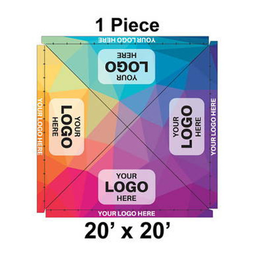 20' x 20' Classic Frame Tent, 1 Piece, Ratchet Top, Full Digital Print-product-main_image -product-main_image