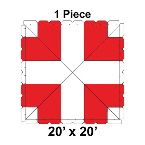 20' x 20' Classic Frame Tent, 1 Piece, 16 oz. Ratchet Top, White and Red 20' x 20' Classic Frame Tent, 1 Piece, 16 oz. Ratchet Top, White and Red