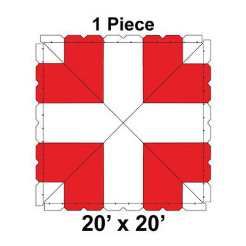 20' x 20' Classic Frame Tent, 1 Piece, 16 oz. Ratchet Top, White and Red 20' x 20' Classic Frame Tent, 1 Piece, 16 oz. Ratchet Top, White and Red