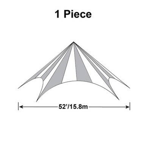 52' Diameter TP/Hexagon Tent, 1 Piece, 16oz. Ratchet Top, Solid White 52' Diameter TP/Hexagon Tent, 1 Piece, 16oz. Ratchet Top, Solid White