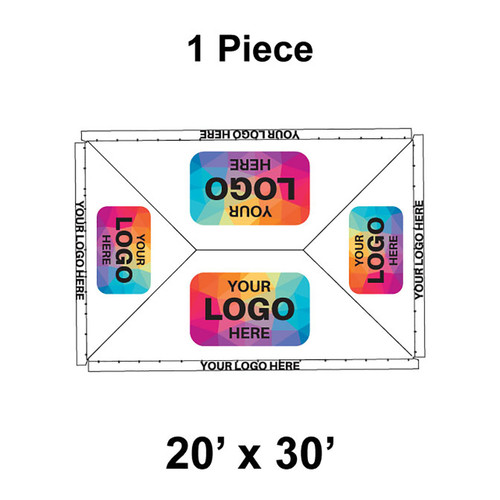 20' x 30' Classic Frame Tent, 1 Piece, 16 oz. Ratchet Top, Logo/Valance Print Only