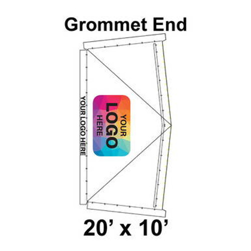 20' x 10' Classic Frame Tent Grommet End, Ratchet Top, Logo/Valance Digital Print Only 20' x 10' Classic Frame Tent Grommet End, Ratchet Top, Logo/Valance Digital Print Only