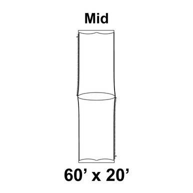 MID SECTION 60' x 20' Engineered High Peak Aluminum 8' Pole Kit, schematic diagram showing the dimensions of the mid section of the pole kit.