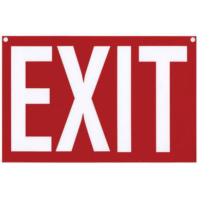 Exit Sign, red rectangular emergency exit sign with white illuminated text reading 'EXIT' for safety and visibility in buildings.
