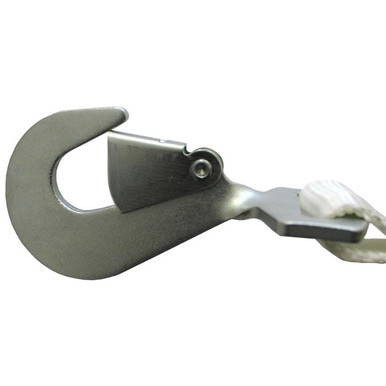 2'' x 125'' Strap Top, close-up of metal strap with hook and white strap component