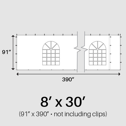 8' x 30' Cathedral Window Sidewall