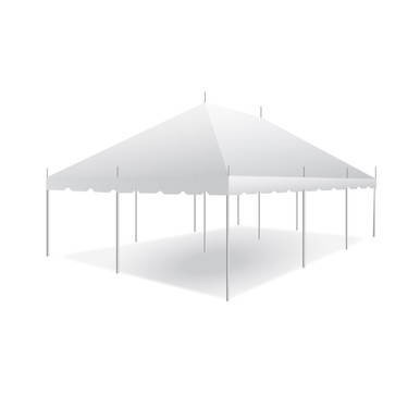 Celina Tent 20' x 30' Classic Series Pole Tent, 1 Piece Tent Top, Complete, white outdoor event tent with sturdy poles and a spacious canopy
