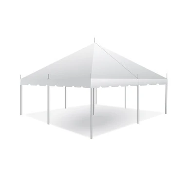 Celina Tent 20' x 20' Classic Series Pole Tent, Sectional Tent Top, Complete, white outdoor event tent with sturdy pole support and sectional roof design for gatherings and outdoor events
