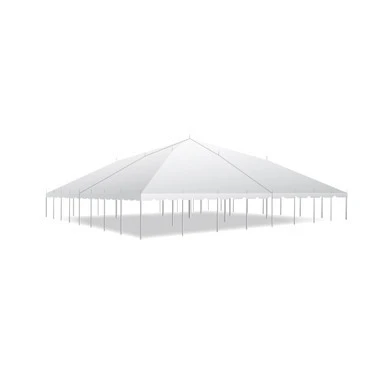 Celina Tent 60' x 60' Classic Series Pole Tent, Sectional Tent Top, Complete, large white sectional event tent with support poles.
