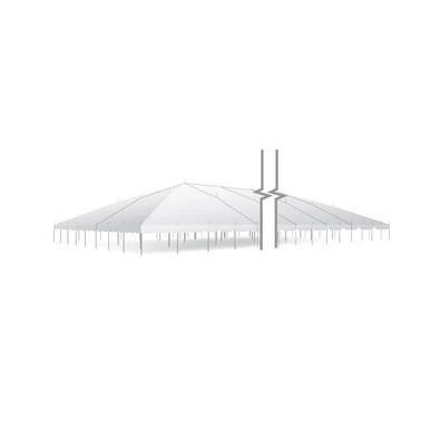Celina Tent 80' x 200' Classic Series Pole Tent, sectional tent top with sturdy poles and fabric canopy for outdoor events.