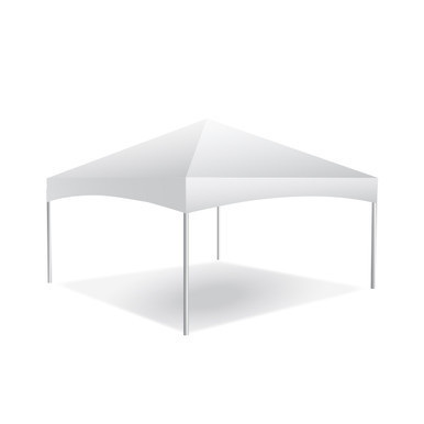 Celina Tent 15' x 15' Master Series Frame Tent, 1 Piece Tent Top, Complete, white outdoor event tent with sturdy metal frame and spacious canopy.