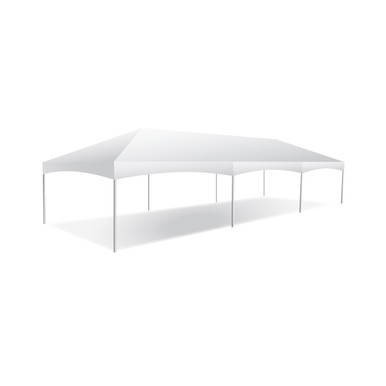 Celina Tent 15' x 45' Master Series Frame Tent, 1 Piece Tent Top, Complete, white portable event tent with sturdy frame and wide coverage.