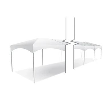 Celina Tent 10' x 130' Master Series Frame Tent, Sectional Tent Top, Complete, weather-resistant white canopy and frame structure for events and outdoor functions.