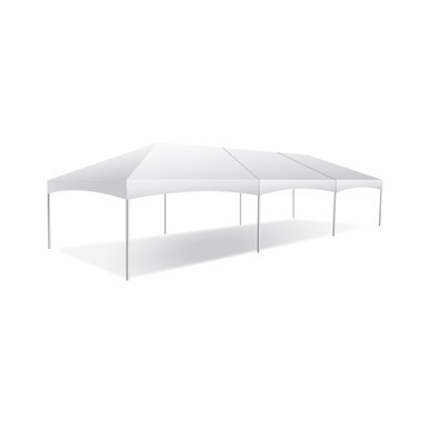 Celina Tent 15' x 45' Master Series Frame Tent, Sectional Tent Top, Complete, white sectional party tent with sturdy frame and expandable design.