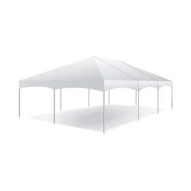 Celina Tent 20\' x 30\' Master Series Frame Tent, sectional tent top, complete with white canopy and sturdy frame for outdoor events.
