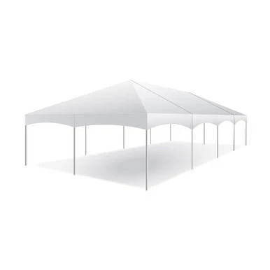 Celina Tent 20' x 40' Master Series Frame Tent, Sectional Tent Top, Complete, white sectional tent with a sturdy frame and spacious design for outdoor events.