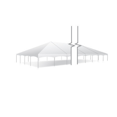 Celina Tent 40' x 160' Master Series Frame Tent, Sectional Tent Top, Complete, showcasing a large white sectional event tent with a frame structure and peaked roof.