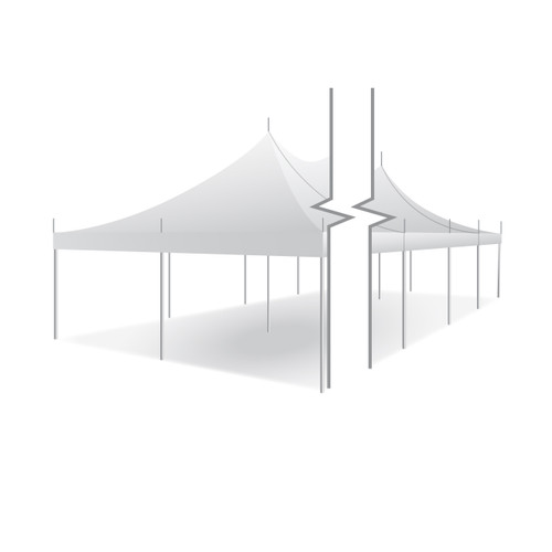 20' x 100' Premiere I Series High Peak Pole Tent, Sectional Tent Top, Complete