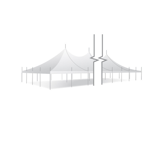 40' x 120' Premiere I Series High Peak Pole Tent, Sectional Tent Top, Complete