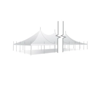 Celina Tent 40' x 260' Premiere II Series High Peak Pole Tent, sectional tent top with high peak design and sturdy support poles for large outdoor events.