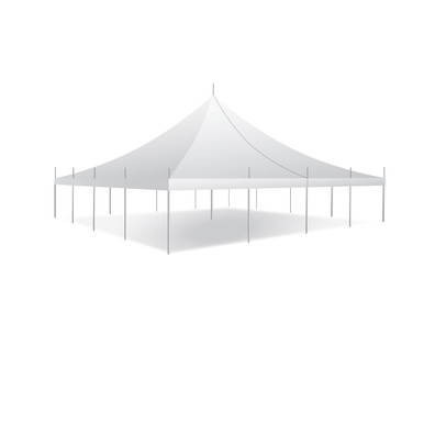 Celina Tent 40' x 40' Premiere II Series High Peak Pole Tent, sectional tent top with high peak design and sturdy framework.