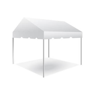 10' x 10' Classic Series Gable End Frame Tent, 1 Piece Tent Top, Complete, portable event tent with white canopy and sturdy metal frame