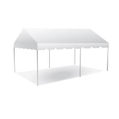 12' x 20' Classic Series Gable End Frame Tent, 1 Piece Tent Top, Complete, white outdoor event tent with gable end design and metal frame for gatherings or events.