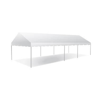 15' x 40' Classic Series Gable End Frame Tent, 1 Piece Tent Top, Complete, white outdoor event tent with gable end design and sturdy metal frame.