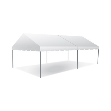 15' x 30' Classic Series Gable End Frame Tent, Sectional Tent Top, Complete, white outdoor event tent with gable ends and sturdy frame.