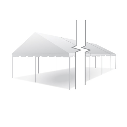 20' x 90' Classic Series Gable End Frame Tent, Sectional Tent Top, Complete