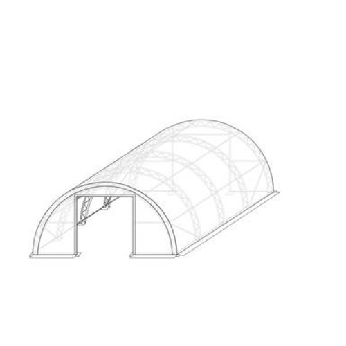 30'W x 40'L x 15'H Crestline Double Truss Arch Shelter, Arched Side 30'W x 40'L x 15'H Crestline Double Truss Arch Shelter, Arched Side