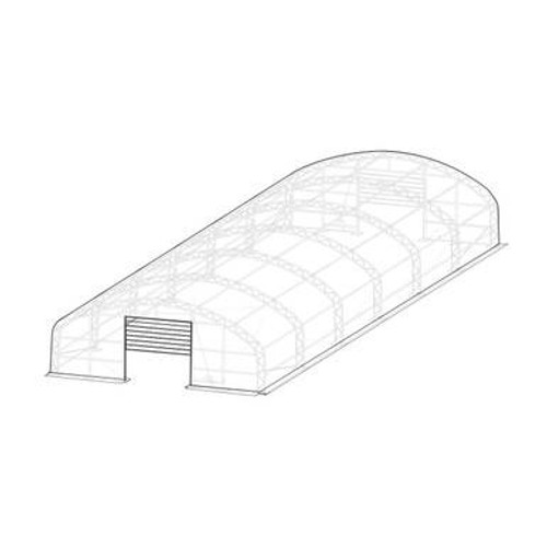 40'W x 60'L x 19'H Crestline Double Truss Arch Shelter, Vertical Side 40'W x 60'L x 19'H Crestline Double Truss Arch Shelter, Vertical Side