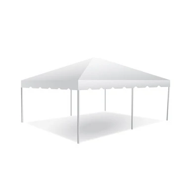 Celina Tent 15' x 20' Classic Series Frame Tent, 1 Piece Tent Top, Complete, white outdoor canopy with sturdy frame and scalloped edges for events and gatherings.
