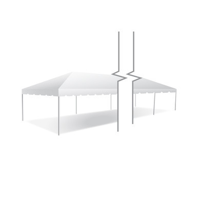 Celina Tent 15' x 60' Classic Series Frame Tent, 1 Piece Tent Top, Complete, with white fabric canopy and metal framing for events and outdoor gatherings.