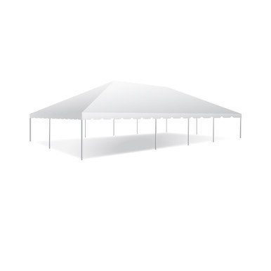 Celina Tent 30' x 50' Classic Series Frame Tent, 1 Piece Tent Top, Complete, white industrial canopy tent with sturdy frame and large enclosed space for events or gatherings.