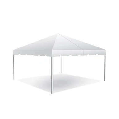 15' x 15' Classic Series Frame Tent, Sectional Tent Top, Complete, white outdoor event tent with sturdy aluminum frame and durable weather-resistant fabric canopy.