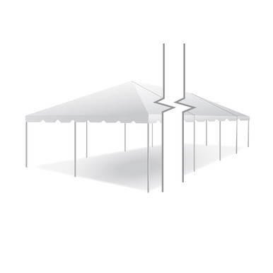 20' x 70' Classic Series Frame Tent, Sectional Tent Top, Complete, with white fabric canopy and sturdy metal framework for outdoor events.