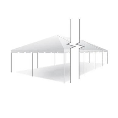 20' x 80' Classic Series Frame Tent, sectional tent top with a sturdy frame and white canopy, perfect for outdoor events and gatherings.